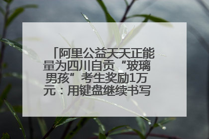 阿里公益天天正能量为四川自贡“玻璃男孩”考生奖励1万元：用键盘继续书写不设限的人生