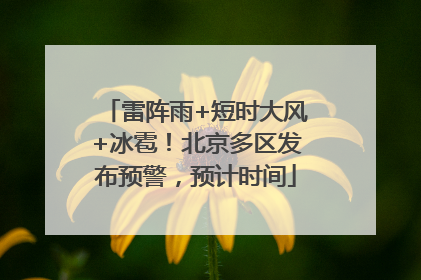 雷阵雨+短时大风+冰雹！北京多区发布预警，预计时间