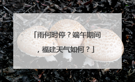 雨何时停？端午期间，福建天气如何？