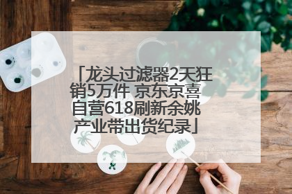 龙头过滤器2天狂销5万件 京东京喜自营618刷新余姚产业带出货纪录
