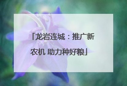 龙岩连城：推广新农机 助力种好粮
