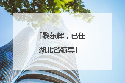 黎东辉，已任湖北省领导
