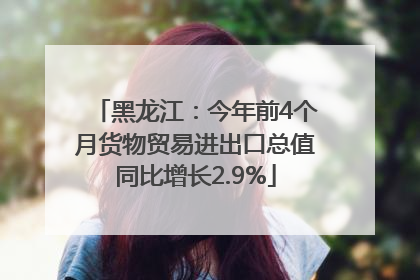 黑龙江：今年前4个月货物贸易进出口总值同比增长2.9%