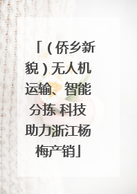 （侨乡新貌）无人机运输、智能分拣 科技助力浙江杨梅产销