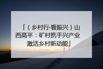 （乡村行·看振兴）山西高平：矿村携手兴产业 激活乡村新动能