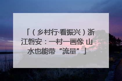（乡村行·看振兴）浙江磐安：一村一画像 山水也能带“流量”