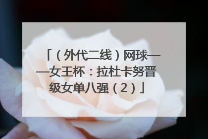 （外代二线）网球——女王杯：拉杜卡努晋级女单八强（2）