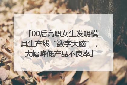 00后高职女生发明模具生产线“数字大脑”，大幅降低产品不良率