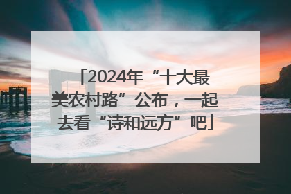 2024年“十大最美农村路”公布，一起去看“诗和远方”吧