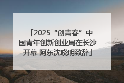 2025“创青春”中国青年创新创业周在长沙开幕 阿东沈晓明致辞