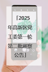 2025年高新区党工委第一轮第二批巡察公告