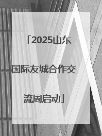 2025山东国际友城合作交流周启动