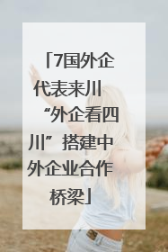 7国外企代表来川 “外企看四川”搭建中外企业合作桥梁