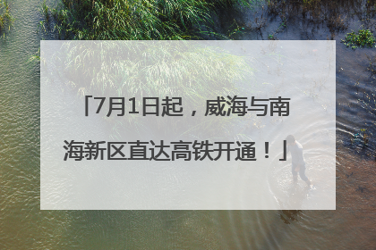 7月1日起，威海与南海新区直达高铁开通！