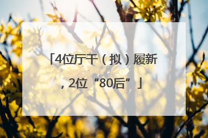 4位厅干（拟）履新，2位“80后”