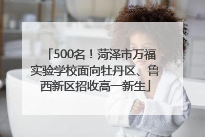 500名！菏泽市万福实验学校面向牡丹区、鲁西新区招收高一新生