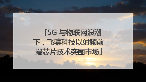 5G 与物联网浪潮下，飞骧科技以射频前端芯片技术突围市场