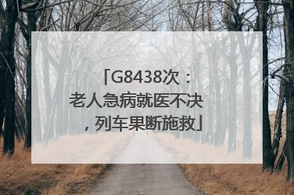 G8438次：老人急病就医不决，列车果断施救
